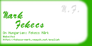 mark fekecs business card